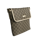 古驰 GG Supreme 系列帆布拼皮斜挎邮差包